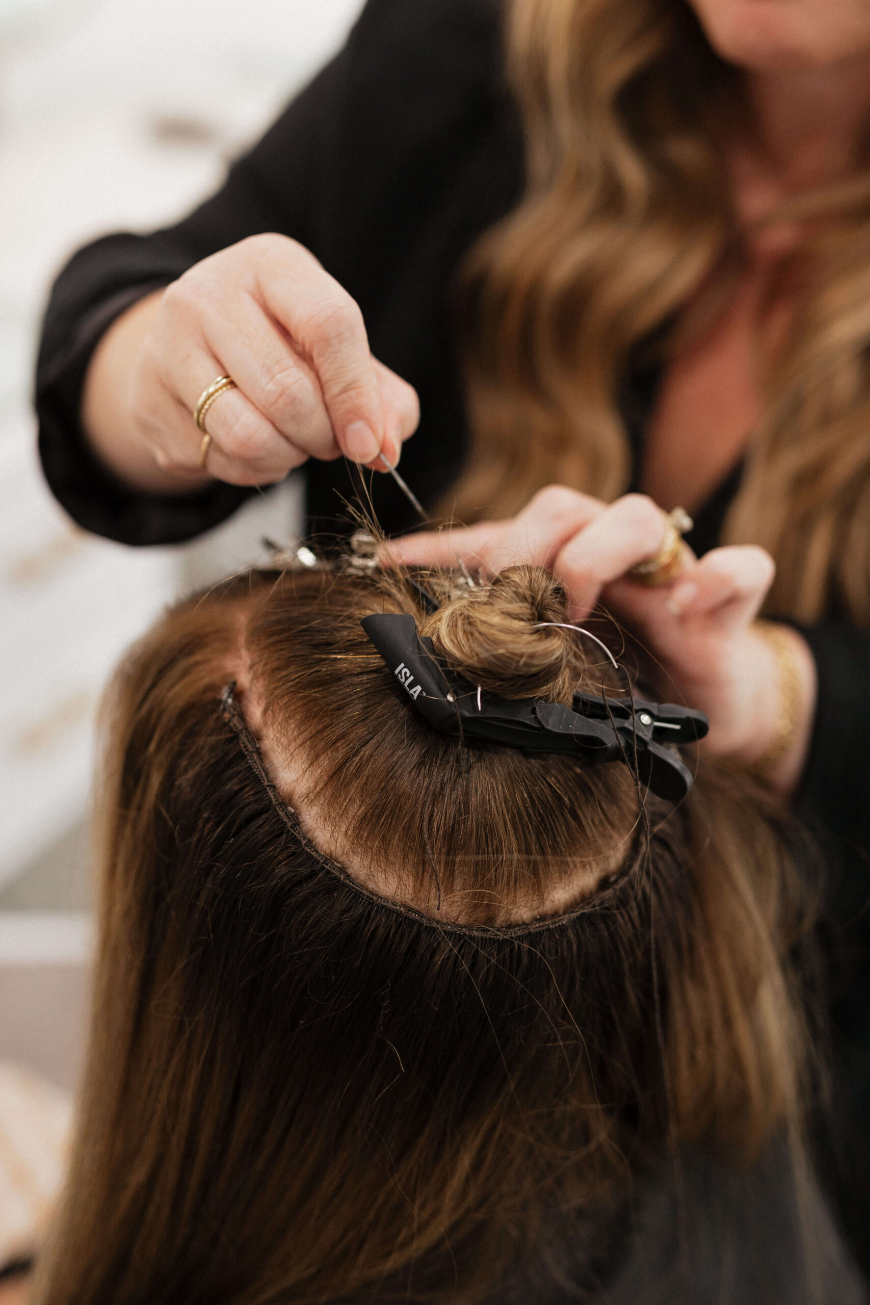 Hand-Tied Hair Extension Installation